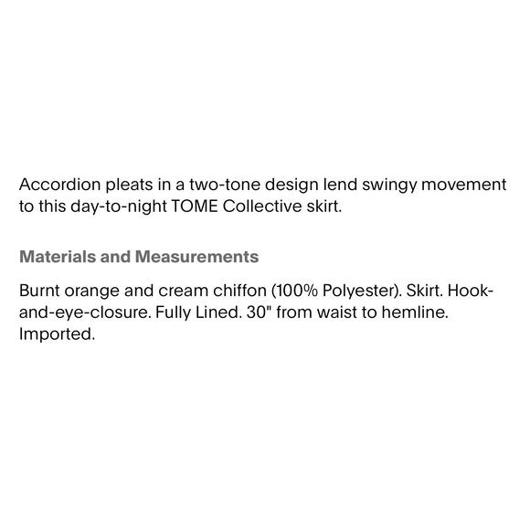 Tome NYC Orange and Cream Two Tone Midi Skirt L - Picture 5 of 8